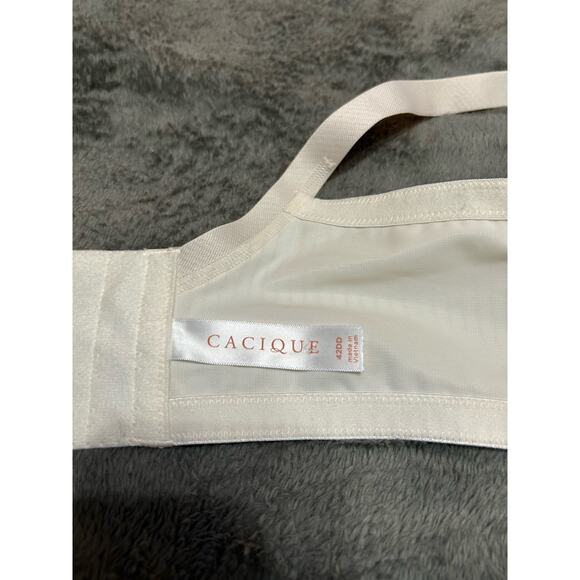 Cacique Simply Wire Free T-shirt Bra, cream with gold stripes and lace, 42DD - Picture 11 of 15